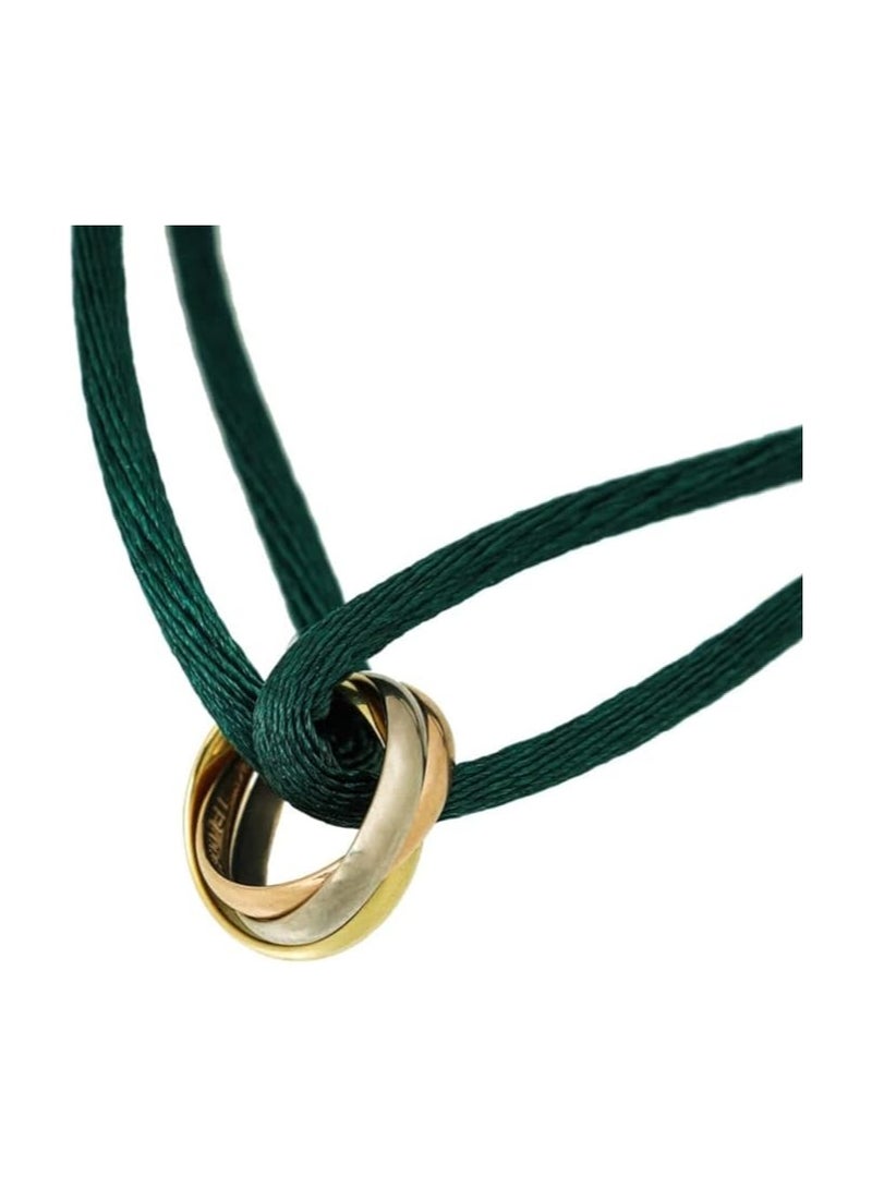 بونكا سوار بحلقة ثلاثية ذهبية لامعة للسيدات من بونكا (أخضر) - Image 4