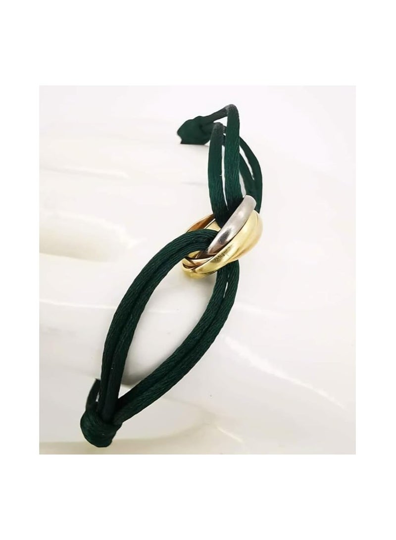 بونكا سوار بحلقة ثلاثية ذهبية لامعة للسيدات من بونكا (أخضر) - Image 3