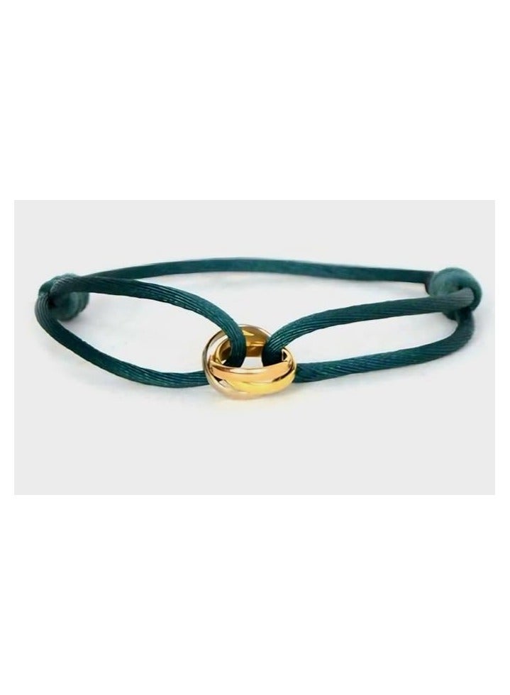 بونكا سوار بحلقة ثلاثية ذهبية لامعة للسيدات من بونكا (أخضر) - Image 5