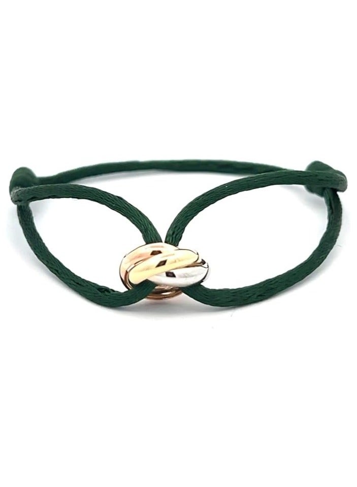 بونكا سوار بحلقة ثلاثية ذهبية لامعة للسيدات من بونكا (أخضر) - Image 2