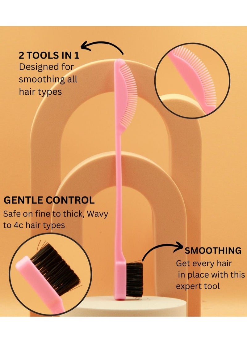 Prime 2 in 1 Hair Edge Control Brush Comb Eyebrow Brush Double Sided Edge Brush for Hairstyling, Eyelash Combs and Eyebrow Brushes for Women Men Kids  - Image 2