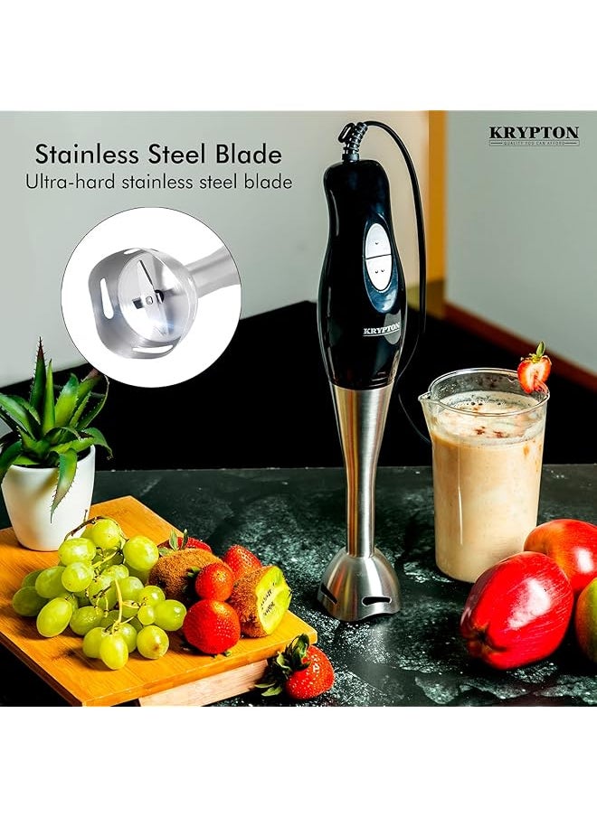 KRYPTON 200W Powerful Hand Blender Immersion Hand Blender Stainless Steel 500Mlcup Ideal For Smoothies Shakes Baby Food Soup Grinding Ingredients Vegetables And Fruits 2 Years  - Image 3