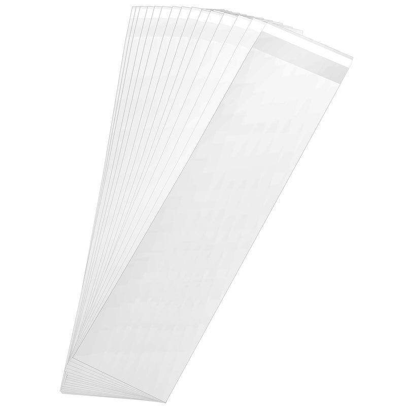 200 pcs Clear 3 x 11 Long Self Seal Cello Cellophane Bags Resealable Poly Bags 28 mils for Bakery Cookies Candles Christmas Halloween Party Decorative Pretzel Sticks