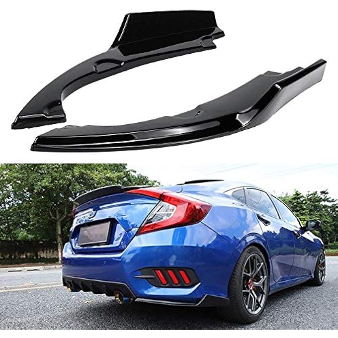 Labymos 2PCs Scratch Car Rear Bumper Lip Splitter for Civic 2016 2018 Premium ABS Aggressive Racing Look Durable New - Image 5