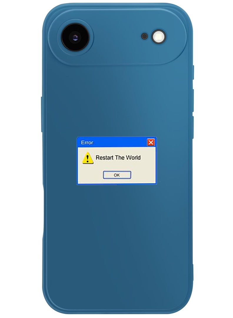 Theodor Protective Slim Fit Case Liquid Silicone Cover with Full Body Protection Anti-Scratch Shockproof Case For Apple iPhone 17 Air (Blue) Restart the world - Image 1