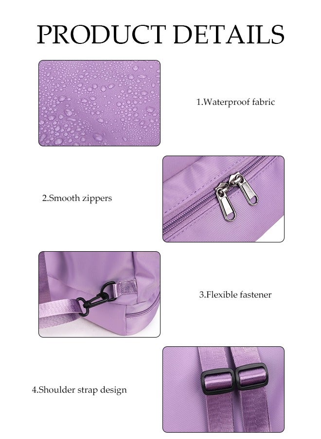 DUNISO Dry Wet Separation Bag, Waterproof Fabric Women's Backpack,Llightweight Fabric Fitness Bag With Independent Shoe Compartment,Pink - Image 3