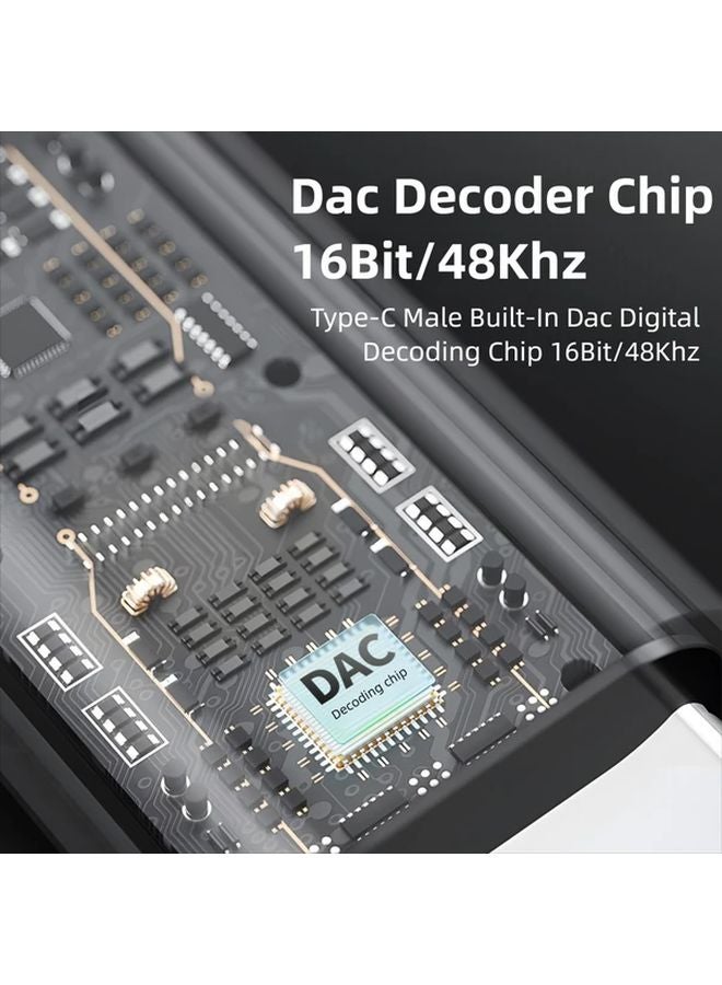 محول USB-C أسود إلى مقسم سماعة رأس 3.5 مم مع مقبس صوتي مزدوج لبث gamers المباشر - Image 5