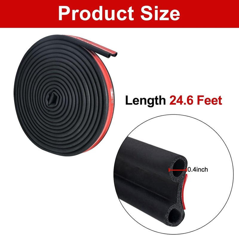 Runhike Tonneau Rubber Neoprene Seal, Self Adhesive Tailgate Seal Tape for Truck, 295" x 1.5", 1 Pack Non sticky surface - Image 4