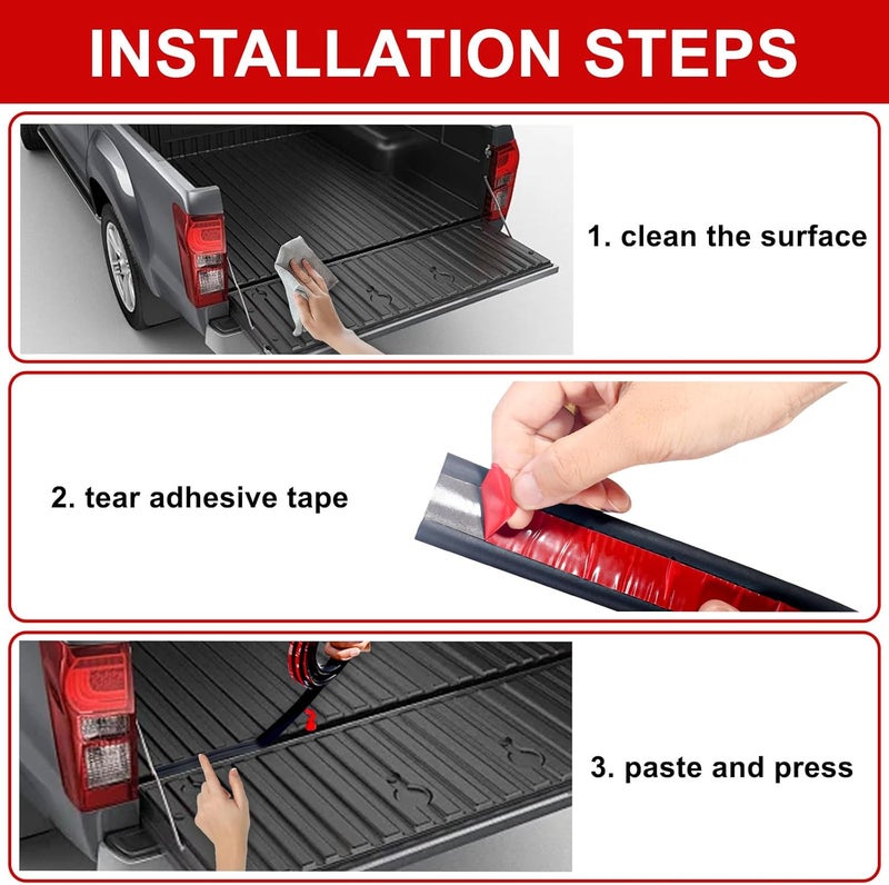 Runhike Tonneau Rubber Neoprene Seal, Self Adhesive Tailgate Seal Tape for Truck, 295" x 1.5", 1 Pack Non sticky surface - Image 5