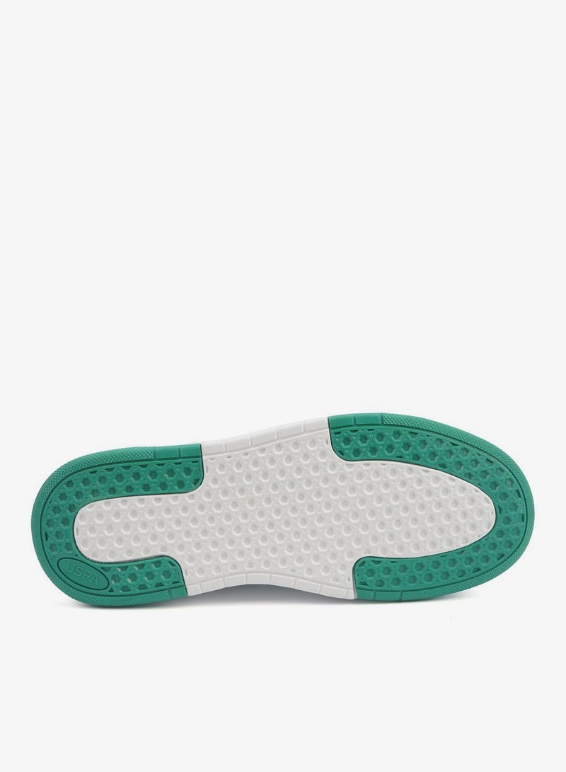 U.S. Polo Assn. Men's White Low-Top Sneakers - Lightweight Shoes Modern Design with Green Accents - Image 4