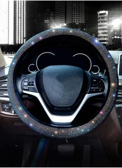 GROIC Bling Steering Wheel Cover, Rhinestones Steering Wheel Cover with Colorful Crystal Diamond Sparkling Car SUV Wheel Protector Anti-Slip Protector Universal Fit 14-15 inches  - Image 4
