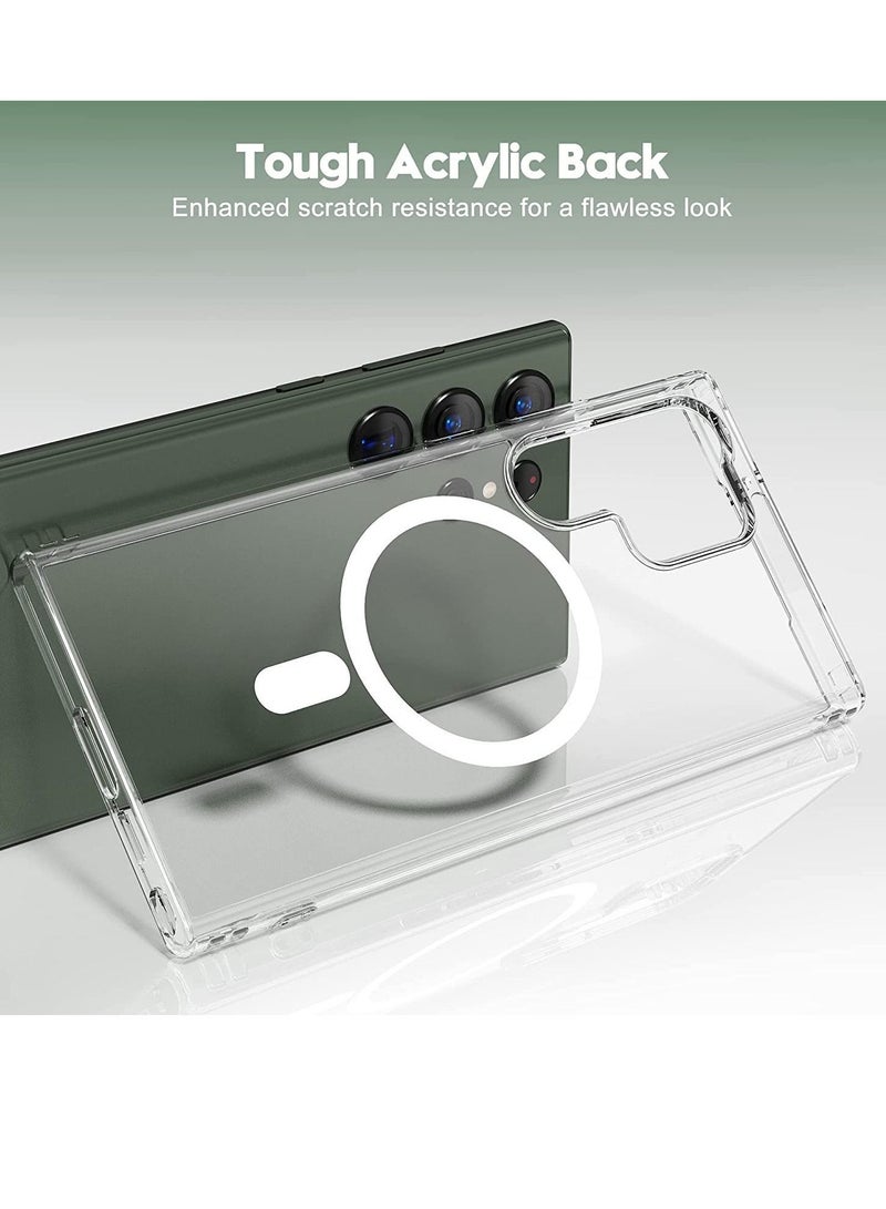 Case Compatible with Samsung Galaxy S23 Ultra Magnetic Case 6.8-Inch (2023) Shock Absorption Anti-Scratch Slim Thin Hard Back Crystal Cover - Image 3