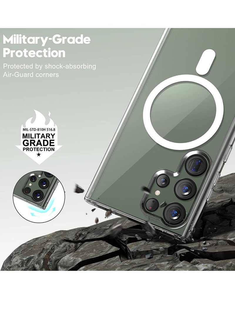 Case Compatible with Samsung Galaxy S23 Ultra Magnetic Case 6.8-Inch (2023) Shock Absorption Anti-Scratch Slim Thin Hard Back Crystal Cover - Image 2