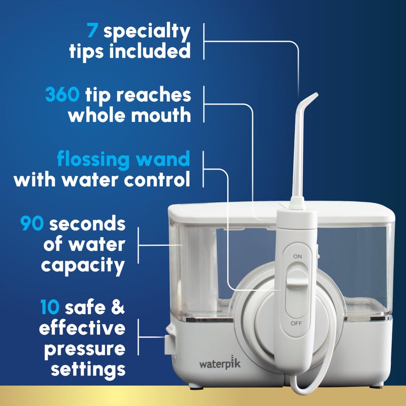 Waterpik جهاز تنظيف الأسنان بالماء الاحترافي من ووتر بيك ION، قابل لإعادة الشحن ومحمول للأسنان واللثة والأقواس، 10 إعدادات، 7 نصائح للتنظيف لعدة مستخدمين واحتياجات، معتمد من ADA، WF-12 أبيض، قد يختلف التعبئة - Image 2