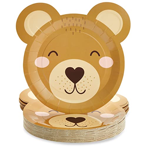 Sparkle and Bash 48 Pack Teddy Bear Paper Plates for Baby Shower Birthday Decorations 11 inch Cute Party Plate Fun and Festive Dinnerware for Picnics Themed Celebrations with Friends and Family 