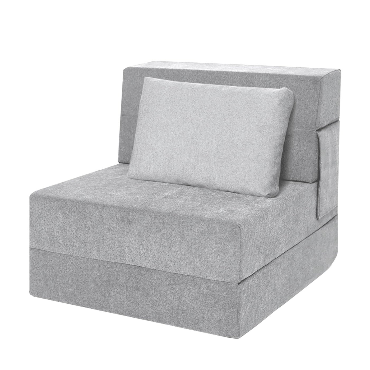 Ressainic Sofa Bed Foldable Mattress ï¼ŒFolding Sleeper Sofa Chair Bed Floor Mattress with Pillow for Living Room Home Office (Light Gray, Single)