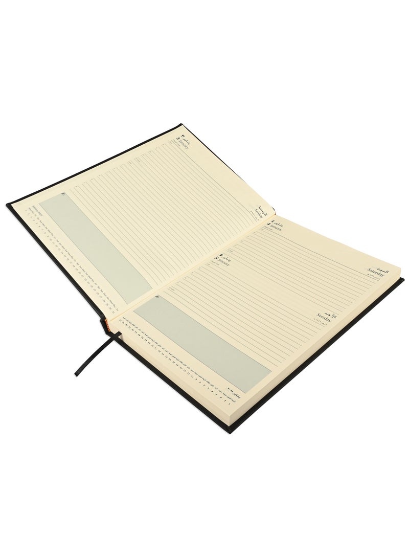 FIS FIS A4 Diary 2025 Arabic/English (Saturday & Sunday Combined) Black - FSDI48AEP25BK  - Image 2