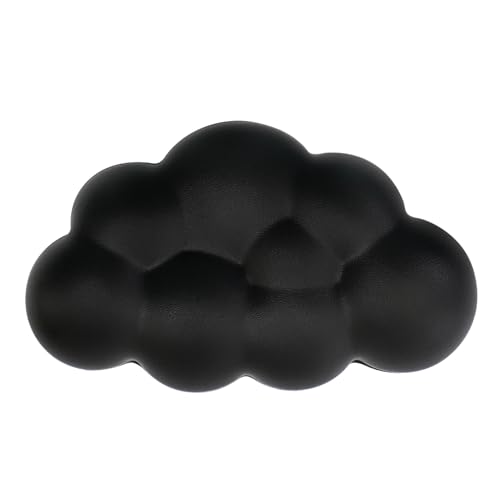 Arisase Cloud Wrist Rest Cushion for Mouse Ergonomic Soft PU Leather Memory Foam Wrist Pain Relief Mouse Wrist Support Pad with Anti-Skid Base for Office School Home Laptop & Computer Mouse (Black) - Image 1