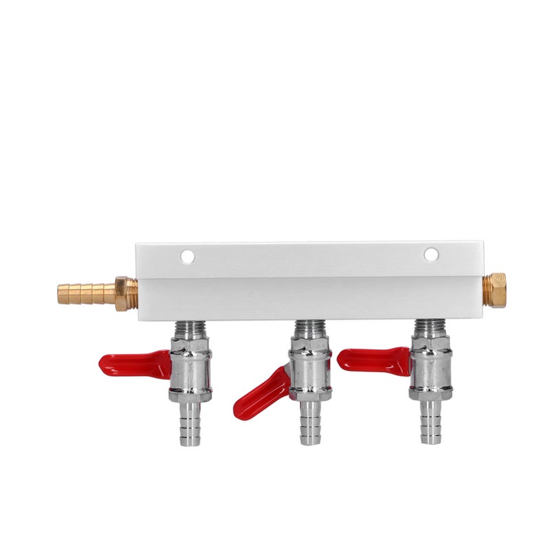 3 Way Gas Splitter CO2 Gas Distribution Manifold with 5/16 Inch Beer Integrated Check Valves - Image 2