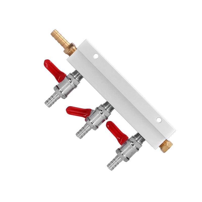 3 Way Gas Splitter CO2 Gas Distribution Manifold with 5/16 Inch Beer Integrated Check Valves - Image 4