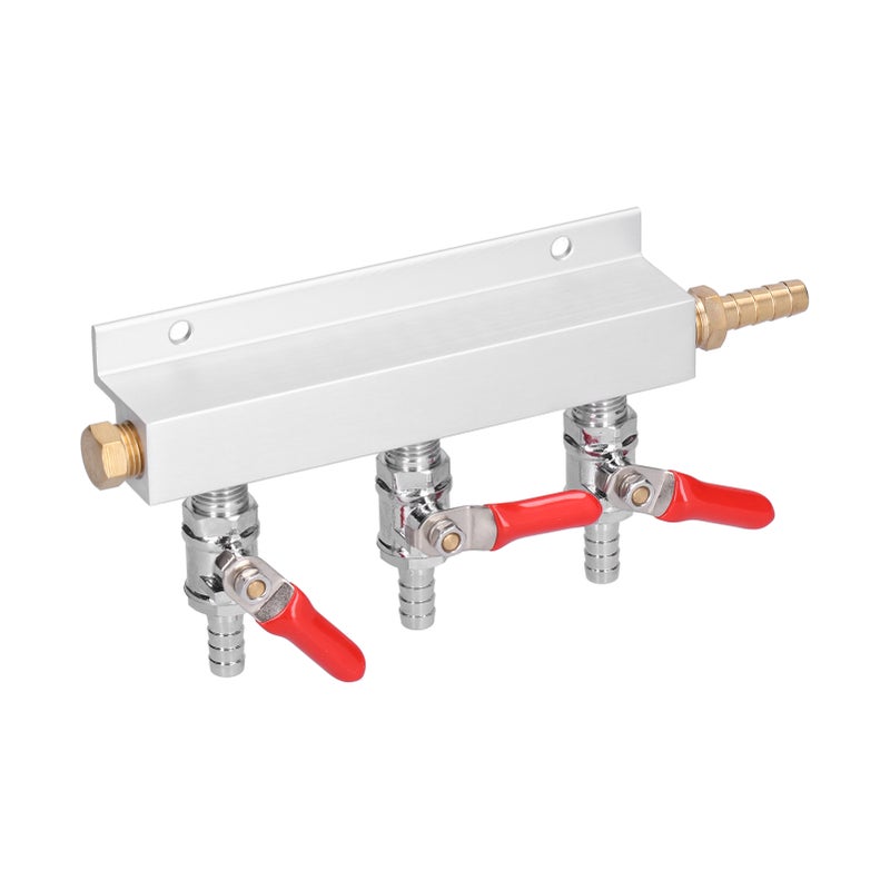 3 Way Gas Splitter CO2 Gas Distribution Manifold with 5/16 Inch Beer Integrated Check Valves - Image 3