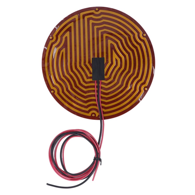 PI Heating Film 220mm Diameter Fast Heating Safe 100K Thermistor Strong Adhesive PI Polyimide Film Heater for 3D Printer DC12V 150W - Image 1