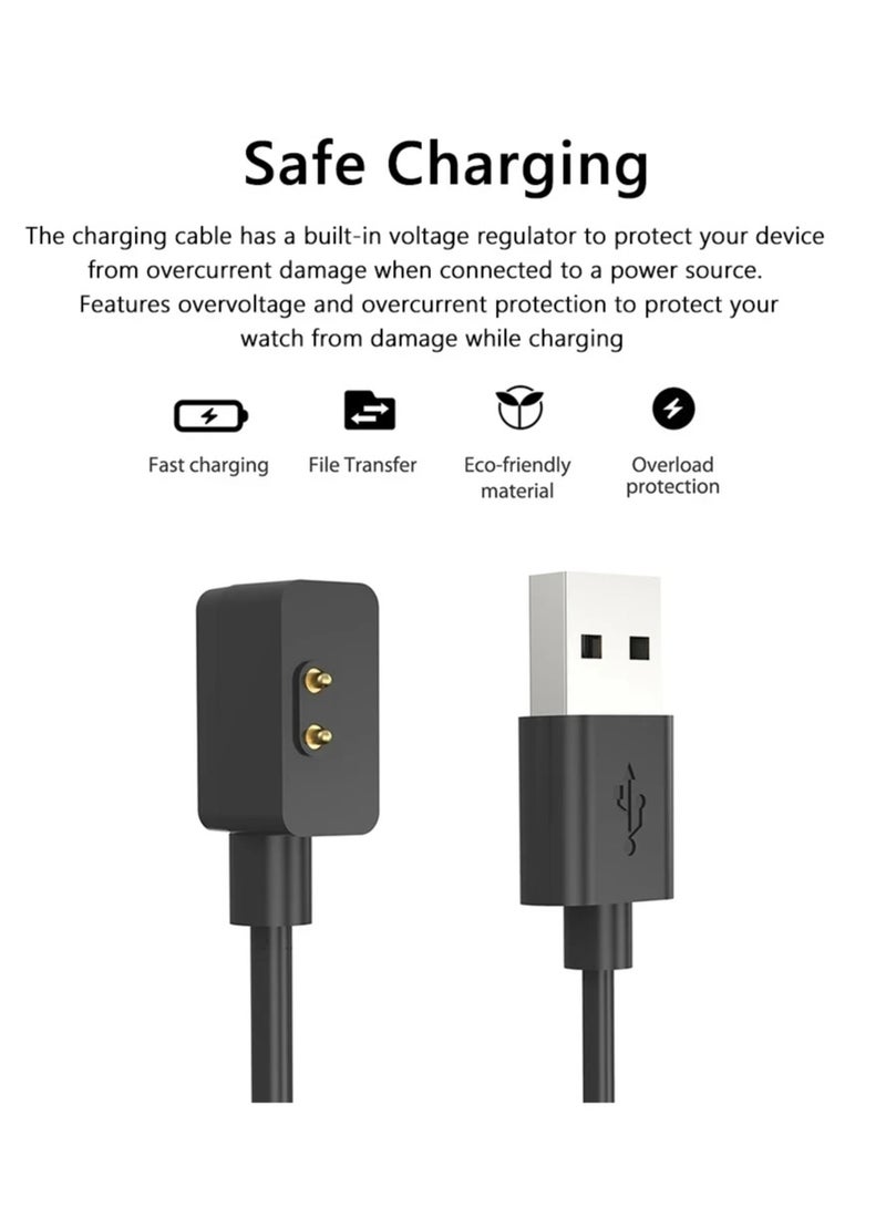 يوك كابل شحن USB بطول 1 متر لساعة شاومي باند 10/شاومي باند 9/شاومي باند 8/شاومي باند 8 برو/شاومي باند 8 أكتيف/ريدمي واتش 3 أكتيف، كابل محول شاحن لملحقات الساعة الذكية، أبيض  - Image 3