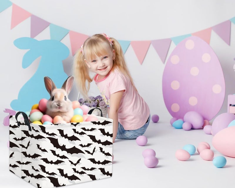 HIYAGON Rectangular Batman Basket Kids Storage Basket Kids Baby Nursery Basket for Boys Bat Room Decor Cute Toy Storage Organizer Bins BedroomBats - Image 5