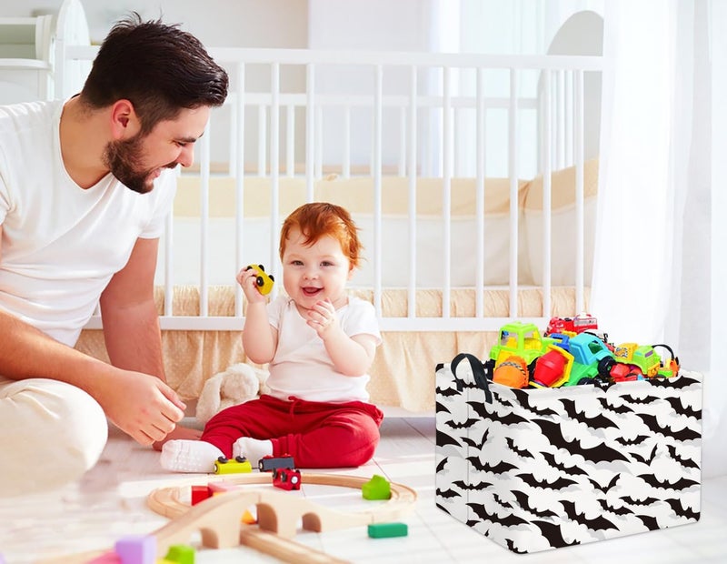 HIYAGON Rectangular Batman Basket Kids Storage Basket Kids Baby Nursery Basket for Boys Bat Room Decor Cute Toy Storage Organizer Bins BedroomBats - Image 2