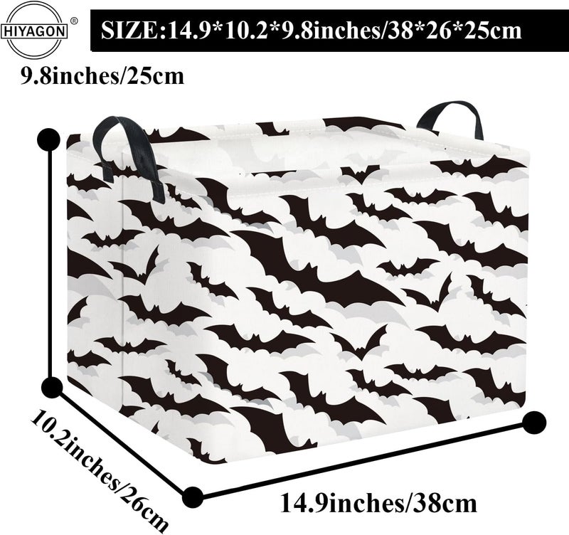 HIYAGON Rectangular Batman Basket Kids Storage Basket Kids Baby Nursery Basket for Boys Bat Room Decor Cute Toy Storage Organizer Bins BedroomBats - Image 3