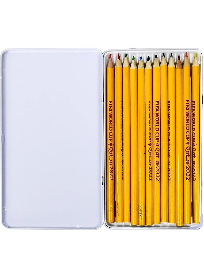 FIFA 2022 Country Coloured Pencil Set 12 Pcs Brazil - Image 1