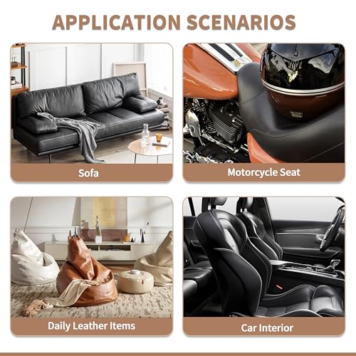 ONine Leather Repair Patch, Self-Adhesive Couch Patch, Multicolor Available Scratch Leather 16X60 Inch Peel and Stick for Sofas, Car Seats (Ink Black) - Image 5