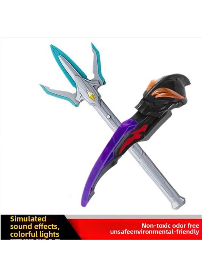 Generic - Galaxy Ultraman Spark Gun Summoner Spear Scepter Vic Torch Victory Pistol Transformation Superman Mask-Color:Lemon Yellow Tiga Opening And Closing Magic Stick - Image 1