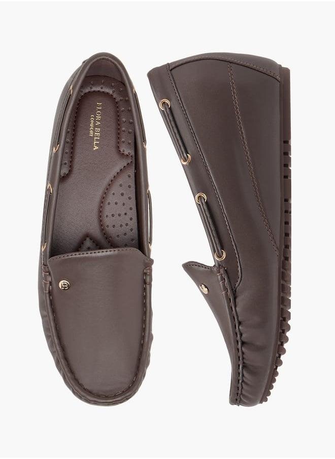 Flora Bella By Shoexpress Women Solid Slip-On Wedge Heel Loafers - Image 2