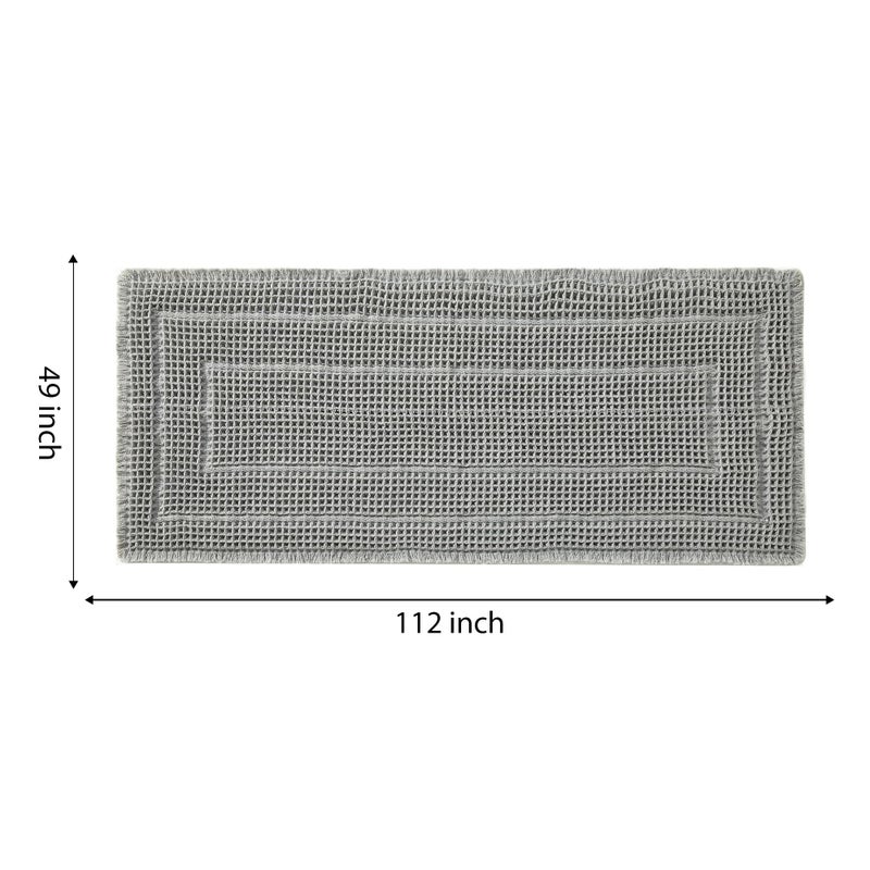 BULULOM Bath Mats for Bathroom Non Slip Waffle Luxury Bath Mat Machine Washable Bath Mat for Shower Ultra Soft Bathmat Gray 19""*48"" - Image 1