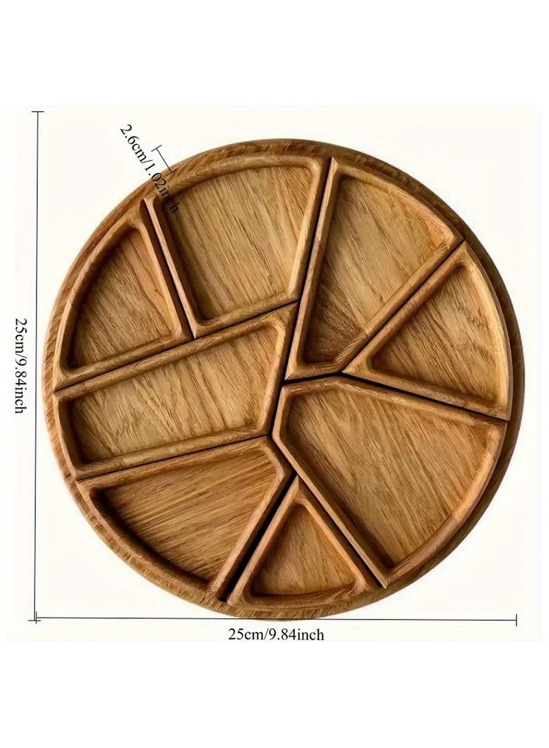 عام صواني خشبية قابلة للفك والتجميع، مصنوعة من خشب صلب، مثالية لموائد الطعام المنزلية والحفلات، ويمكن استخدامها أيضًا كأطباق خفيفة خشبية. - Image 4