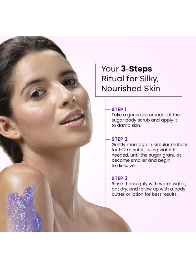 Bryan & Candy Sugar Body Scrub PH 5.5 For Tan Removal & Exfoliation | For Women & Men | 250g (Lavender & Vanilla Cream) - Image 4