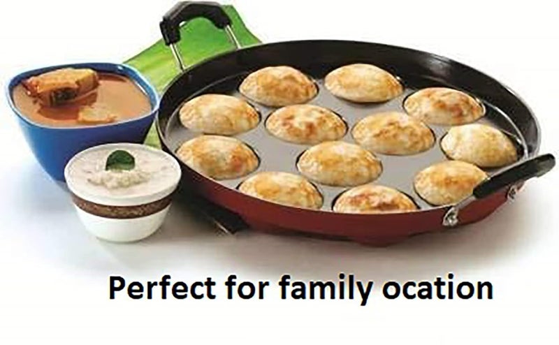 Bandhan Enterprises 12 Compartment NonSticky Appa Patra Maker with Stainless Steel Lid - Image 3