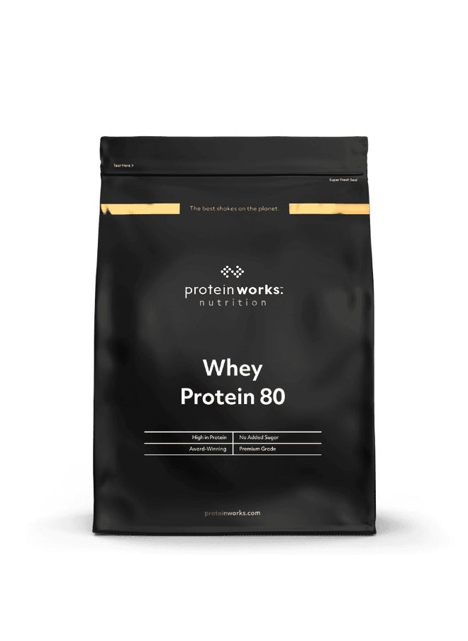 THE PROTEIN WORKS - Whey Protein 80 Powder Low Calorie Protein Shake Whey Protein Shake 28 Servings Strawberries 'N' Cream 1Kg - Image 1