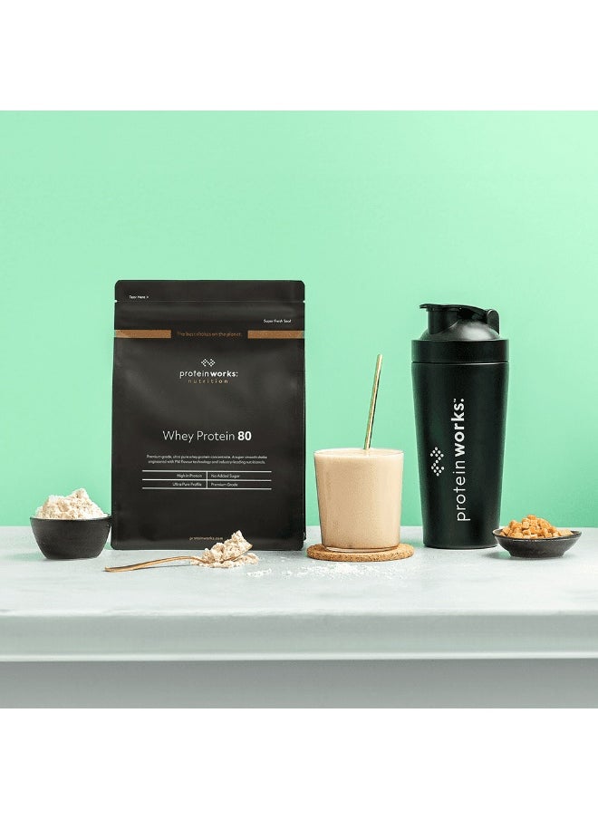 THE PROTEIN WORKS - Whey Protein 80 Powder Low Calorie Protein Shake Whey Protein Shake 28 Servings Strawberries 'N' Cream 1Kg - Image 1