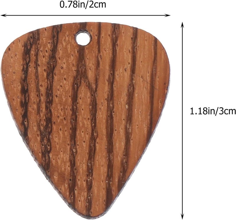 Wooden Guitar Picks 4pcs Wooden Pendant Guitar Pick Durable Practical Bass Accessory Fingertip Guard Music Instrument - Image 3