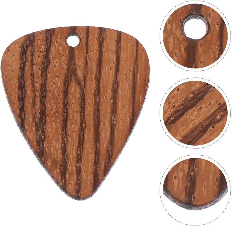Wooden Guitar Picks 4pcs Wooden Pendant Guitar Pick Durable Practical Bass Accessory Fingertip Guard Music Instrument - Image 2