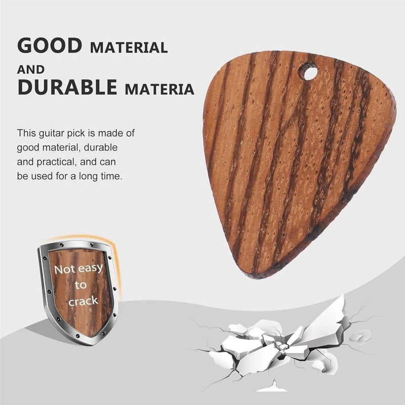 Wooden Guitar Picks 4pcs Wooden Pendant Guitar Pick Durable Practical Bass Accessory Fingertip Guard Music Instrument - Image 4