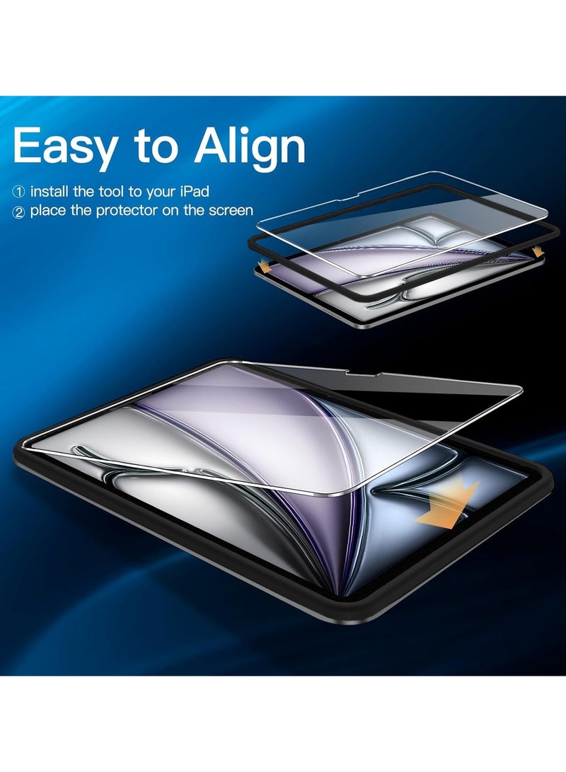 Techie Screen Protector for Apple iPad Air 13-Inch M2 (2024), 2-Pack Tempered Glass with Easy Installation Frame, HD Clear, Anti-Scratch, Anti-Fingerprint - Image 4