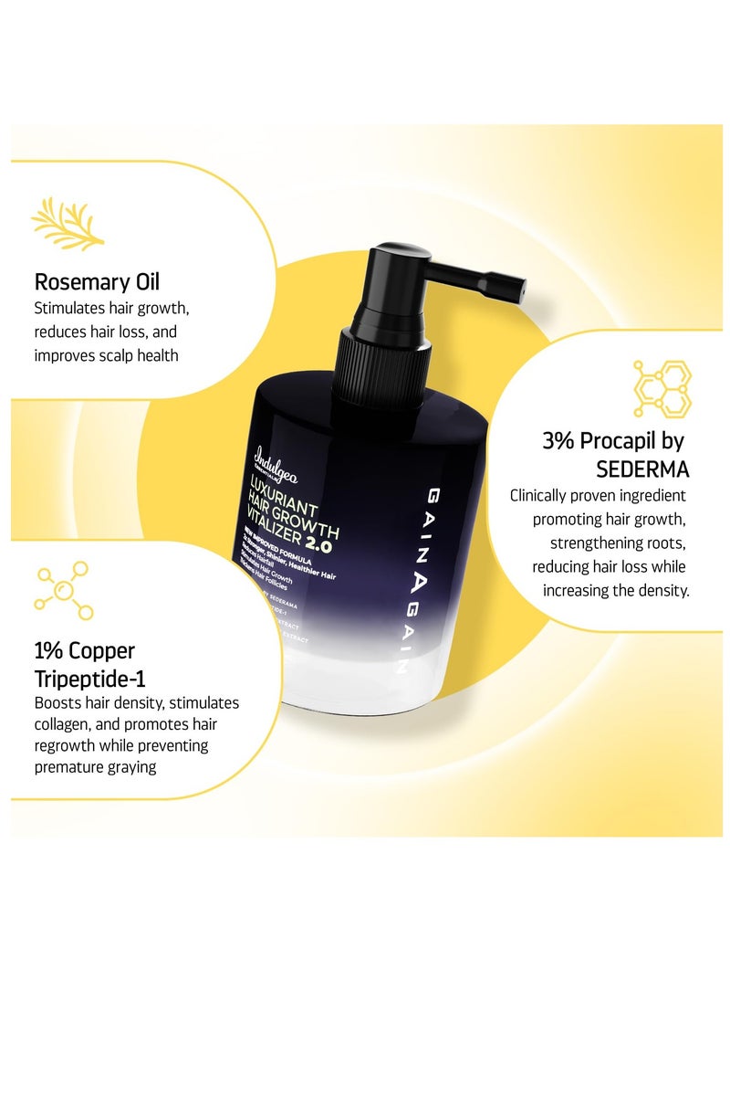 Indulgeo Essentials Hair Vitalizer Hair Growth Serum Helps to Promotes Hair growth Strengthens All Hair Types 120ml - Image 3