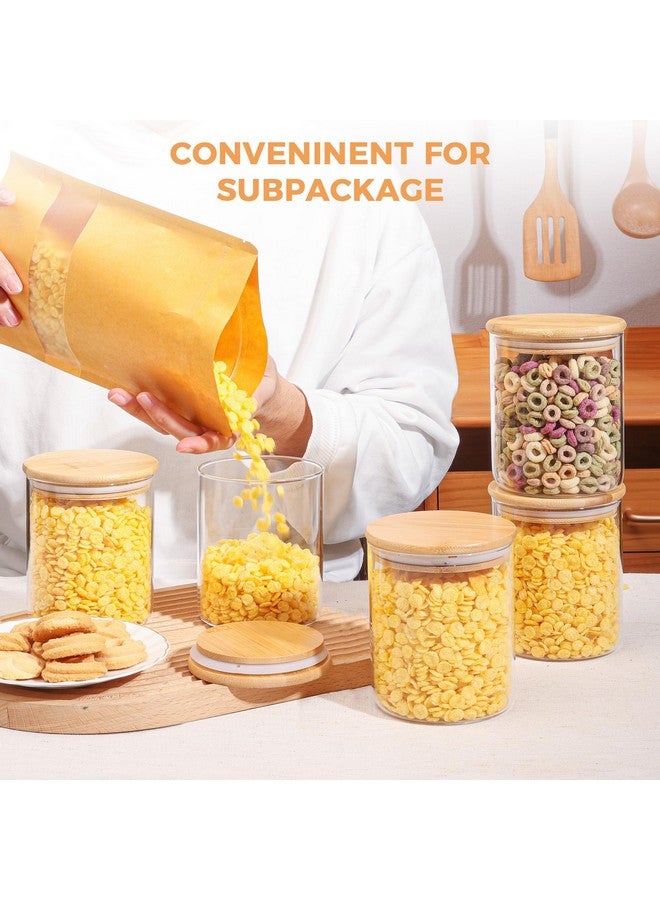 كومساف مجموعة من 6 أوعية زجاجية لتخزين الطعام من كوم ساف، سعة 25 أونصة، حاويات تخزين زجاجية شفافة بأغطية، وعاء تنظيم المخزن، وعاء توابل، وعاء شاي وقهوة وسكر، مجموعة عبوات صغيرة للمطبخ - Image 2