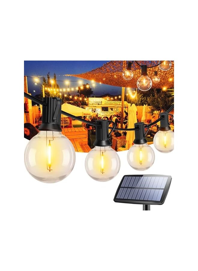 The Bros Solar String Lights Outdoor 30FT with 9+1 Spare G40 Bulbs, Warm White Solar Garden Lights Outdoor Waterproof, USB Solar Charging with 4 Light Mode for Backyard Patio Wedding Party Decoration  - Image 2