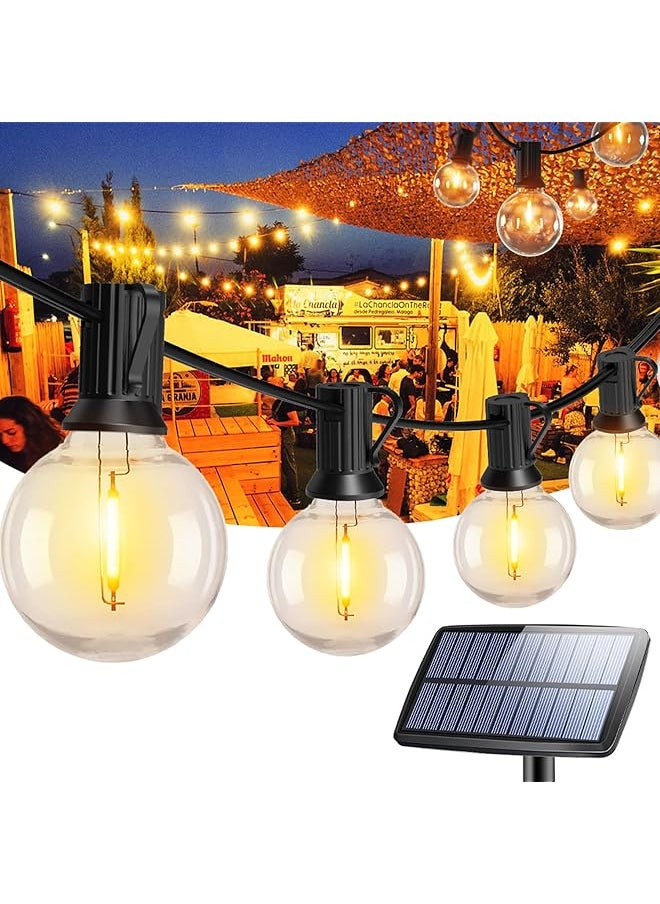 The Bros Solar String Lights Outdoor 30FT with 9+1 Spare G40 Bulbs, Warm White Solar Garden Lights Outdoor Waterproof, USB Solar Charging with 4 Light Mode for Backyard Patio Wedding Party Decoration  - Image 1