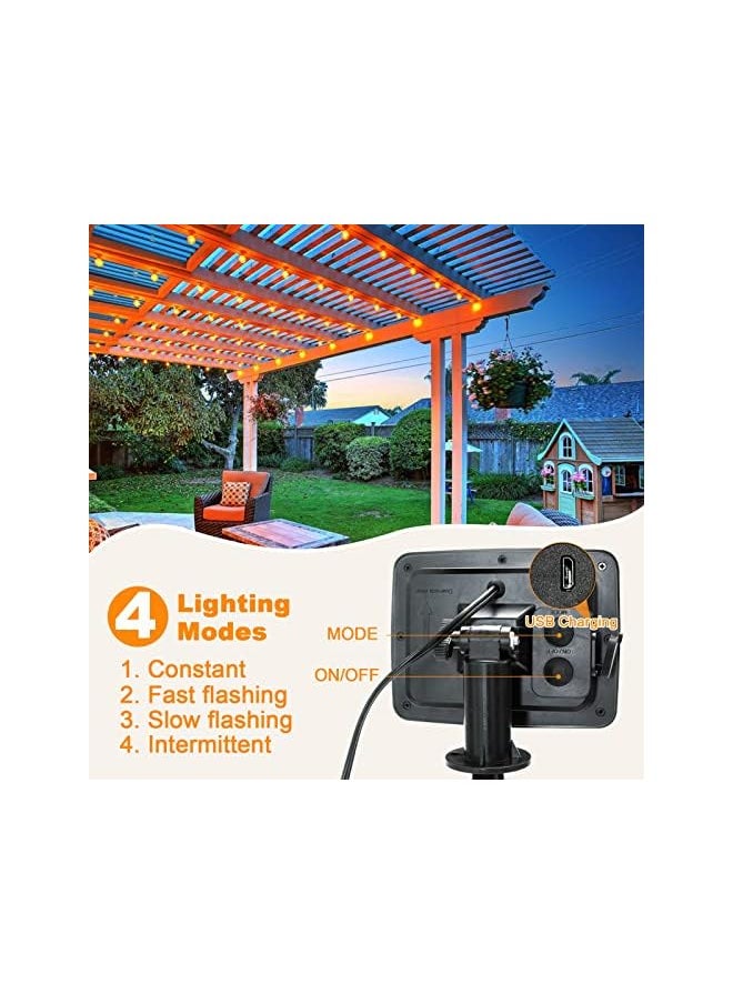 The Bros Solar String Lights Outdoor 30FT with 9+1 Spare G40 Bulbs, Warm White Solar Garden Lights Outdoor Waterproof, USB Solar Charging with 4 Light Mode for Backyard Patio Wedding Party Decoration  - Image 4