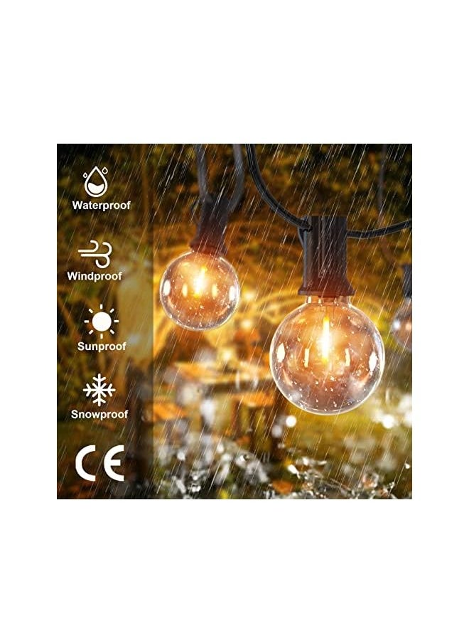 The Bros Solar String Lights Outdoor 30FT with 9+1 Spare G40 Bulbs, Warm White Solar Garden Lights Outdoor Waterproof, USB Solar Charging with 4 Light Mode for Backyard Patio Wedding Party Decoration  - Image 5